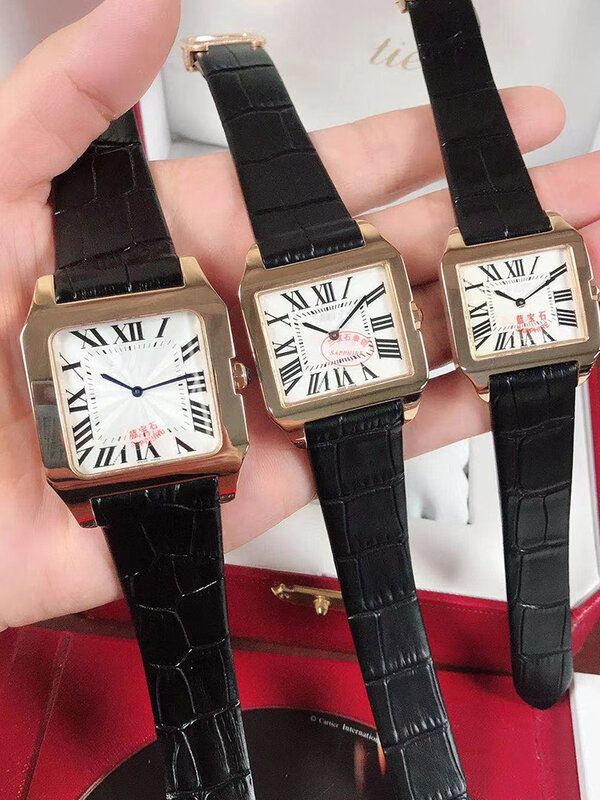 Projektantka w stylu vintage, stalowa obudowa, pasek ze skóry bydlęcej, szafirowe szkło, cienki zegarek kwarcowy 2024, nowy damski zegarek, modny luksusowy zegarek