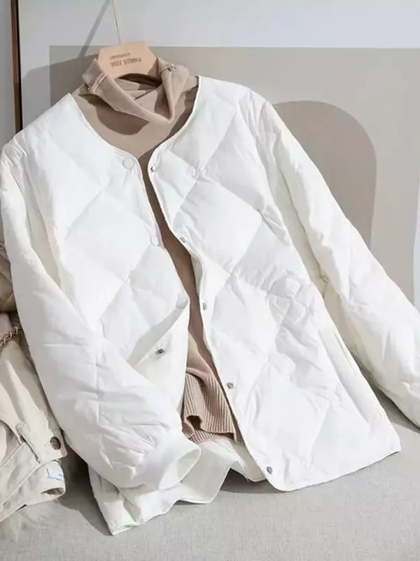 Пуховик женский с хлопковой подкладкой, модная повседневная свободная однобортная куртка-пуховик в Корейском стиле, Осень-зима
