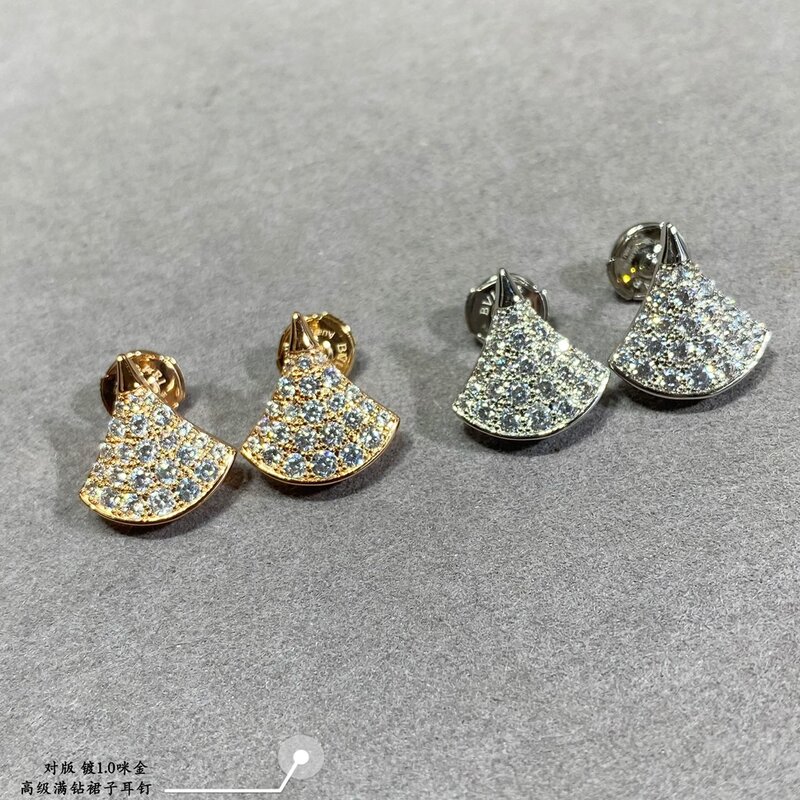 Luxus mode hochwertige s925 Silber Platin pt950 Moissan ite Diamant Fanshape Rock Ohrringe für Frauen Schmuck Geschenk