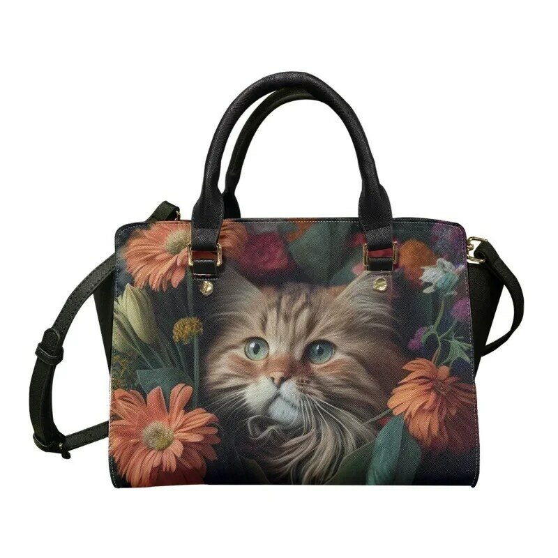 2023, модные роскошные женские сумки с цветочным принтом кошек, женские сумки-тоуты, повседневные сумки через плечо, тоуты, Sac A Mian