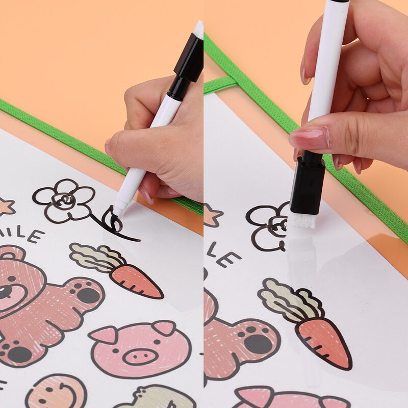 Riutilizzabile Write Wipe cartella A4 trasparente tasca Portable Clear PVC File impermeabile riscrivibile bambini insegnamento tavolo da disegno