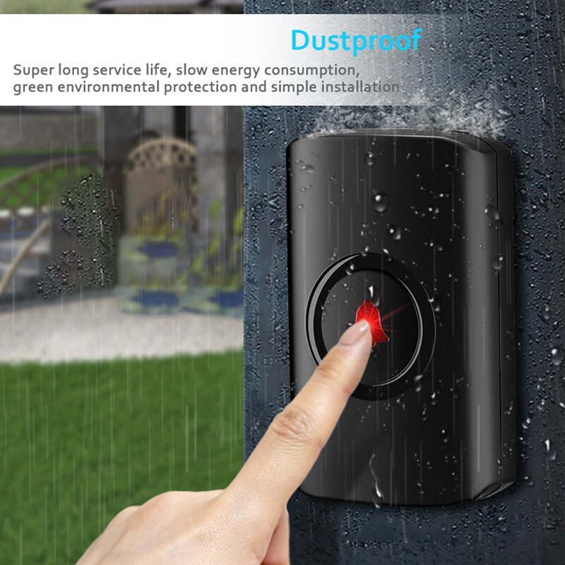 Campanello senza fili impermeabile 300M Remote LED Flash Security Alarm Outdoor House Welcome Bell Smart Home Door Bell Chime