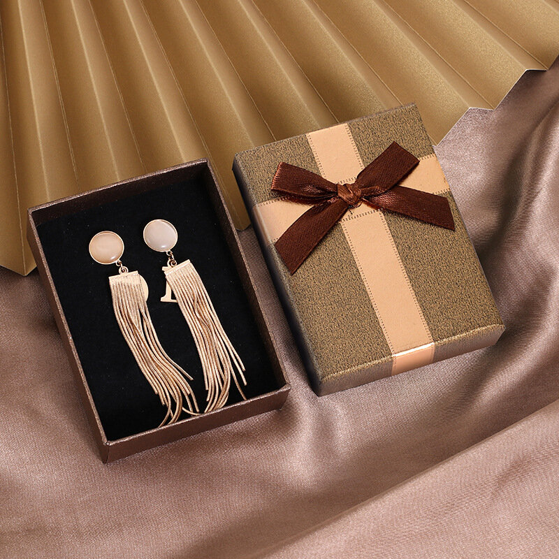 Caja de regalo de joyería, cajas de embalaje de collar y pendientes, recuerdo de boda, decoraciones de fiesta de cumpleaños, caja de almacenamiento Bowkont