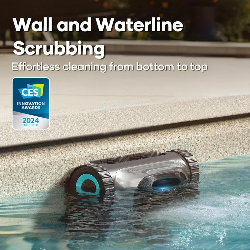 Limpador de piscinas robótico sem fio para piscinas inground, escalada em parede, navegação inteligente, bateria 150 min