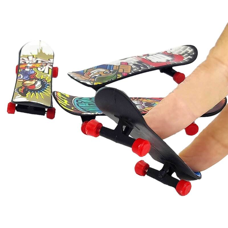 Mini dedo skate fingerboard brinquedos dedo scooter skate board clássico vários padrões meninos brinquedos de mesa