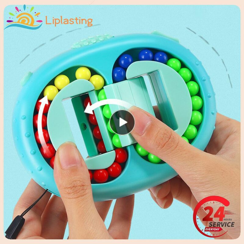 Rotating Magical Bean Cube Fingertip Toy Non-slip Design Stress Relief Spin Bead Puzzles Educational Learning Toys Novelty Gift