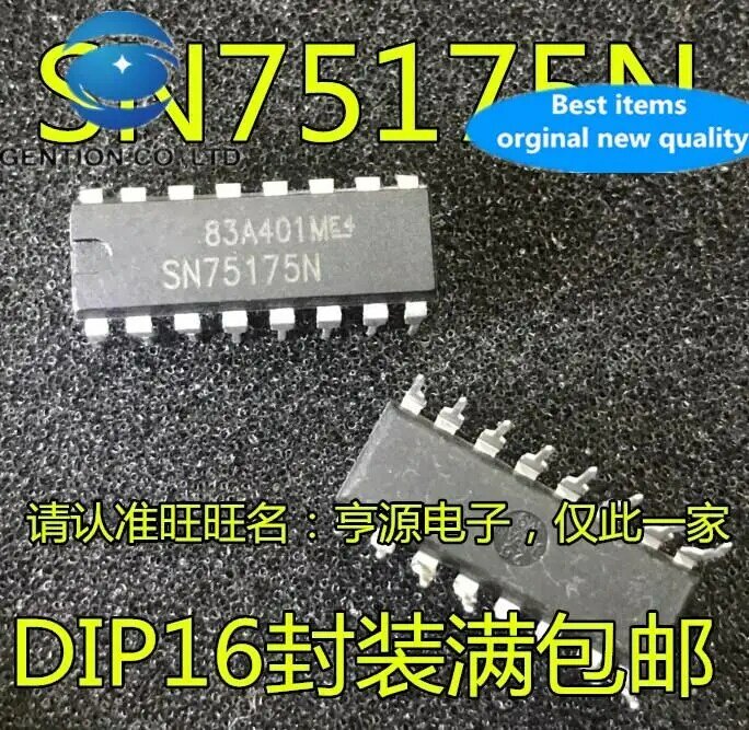 20pcs 100% orginal nova SN75175 SN75175N 75175N DIP-16 SN75175DR SOP16 interface de chip transceptor