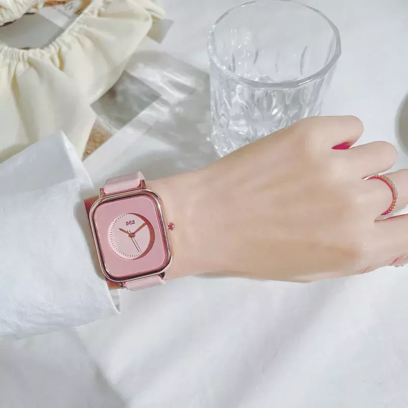 Orologio da donna Casual sport orologi rosa cinturino in Silicone moda rettangolo orologi da polso al quarzo signore ragazze Reloj Mujer muslimah