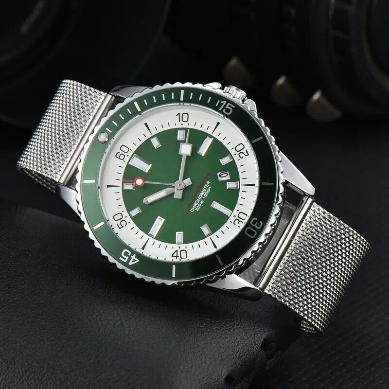 2024 jam tangan pria, jam tangan pria pergerakan kuarsa baja anti karat, kronografi Solid, gesper Solid, jam tangan luxe 1884
