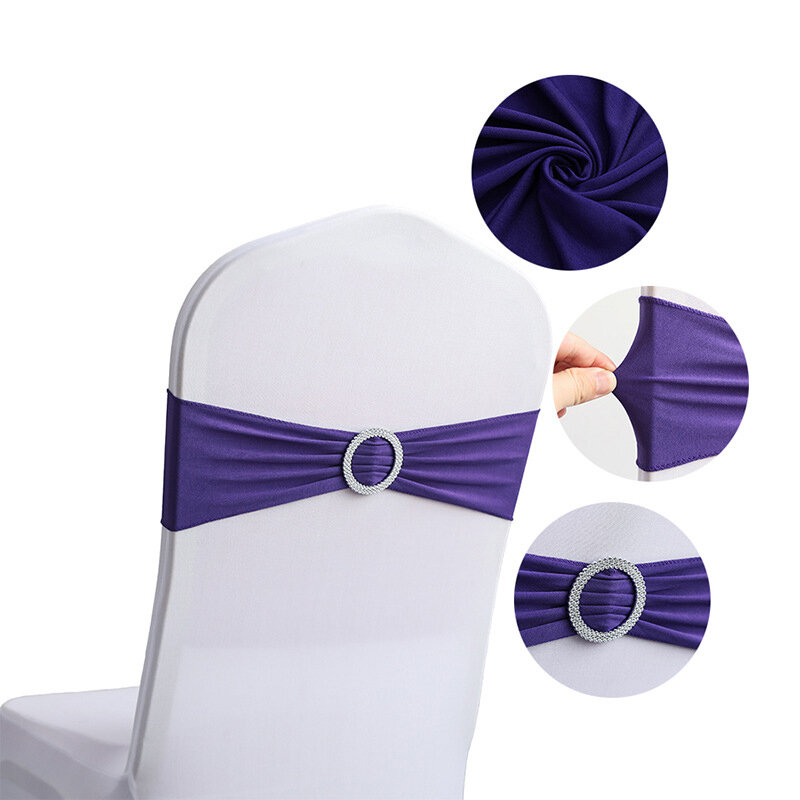 Sabuk kursi elegan, ikat pinggang spandeks dasi polos, penutup belakang elastis untuk pesta perjamuan Hotel dekorasi acara