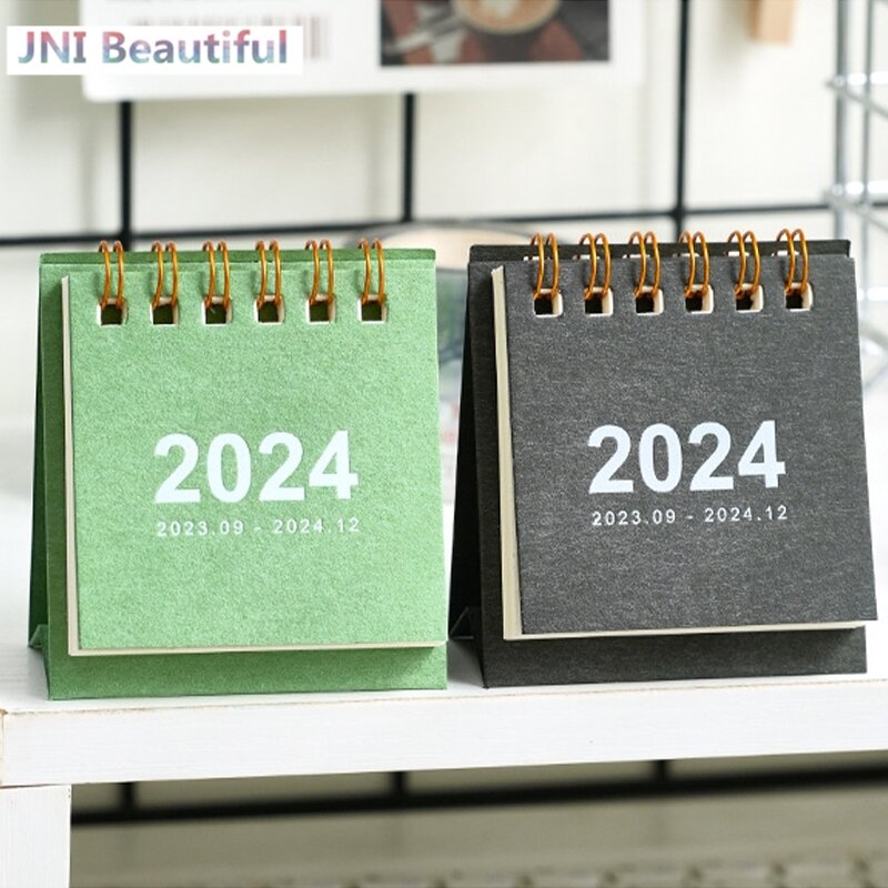 2024 Mini Kalender minimalist ischen Kalender Desktop-Dekoration Student Bürobedarf für die Planung der Organisation des täglichen Zeitplans