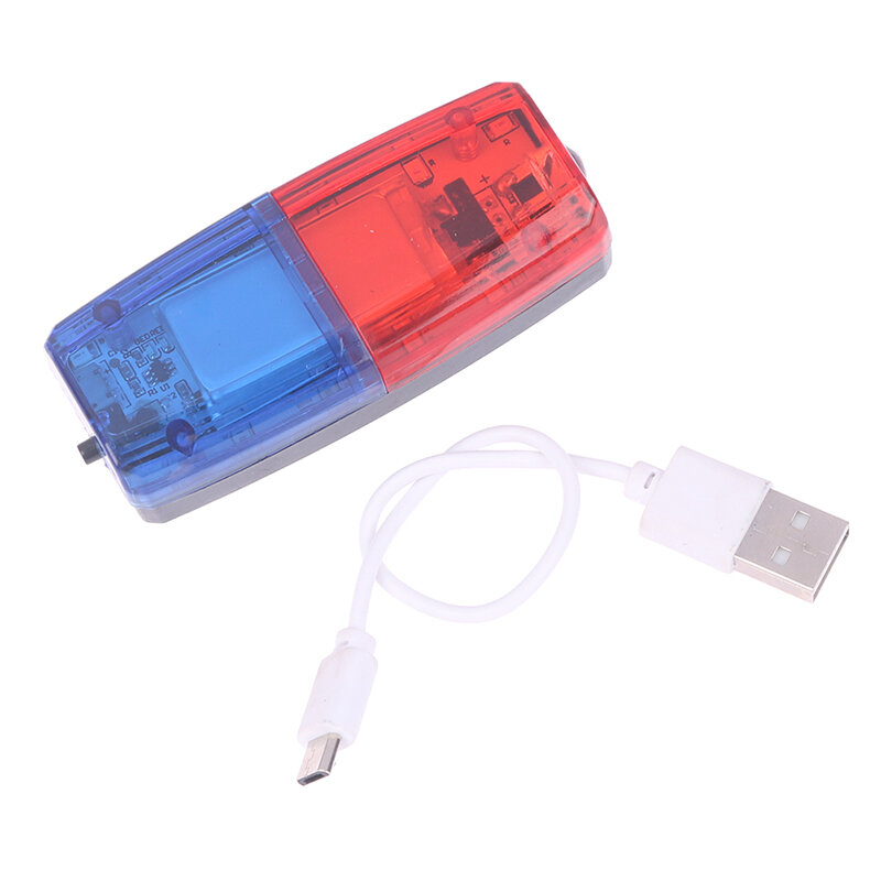 Czerwona niebieska ostrzegawcza światło policyjne ostrzegawcza LED migająca lampka na ramię USB, akumulator, ostrzeżenie, tylna lampa rowerowa bezpieczeństwa