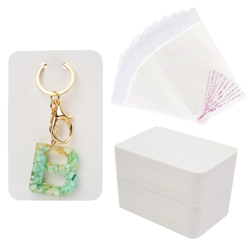 Convenient Blank Keychain Card Keyring Holder Portable Kraft Paper Keychain Card for Students Artists and Travelers