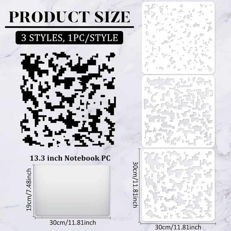 Camo Stencils 11.8x11.8inch Reusable Painting Templates Camouflage Pattern Stencils Tiger Stripe Leopard Templates Square