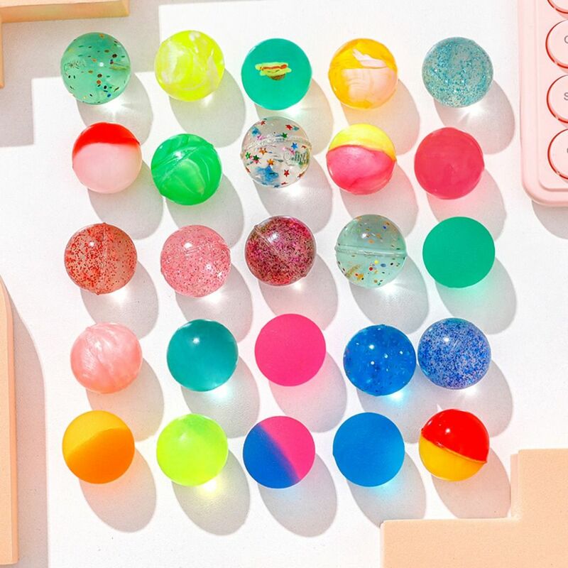 كرة نطاطة ملونة متدرجة اللون للأطفال ، مضحكة وممتعة ، ترتد عالي إبداعي ، كرات بلون عشوائي ، كرة مطاطية لامعة مزخرفة