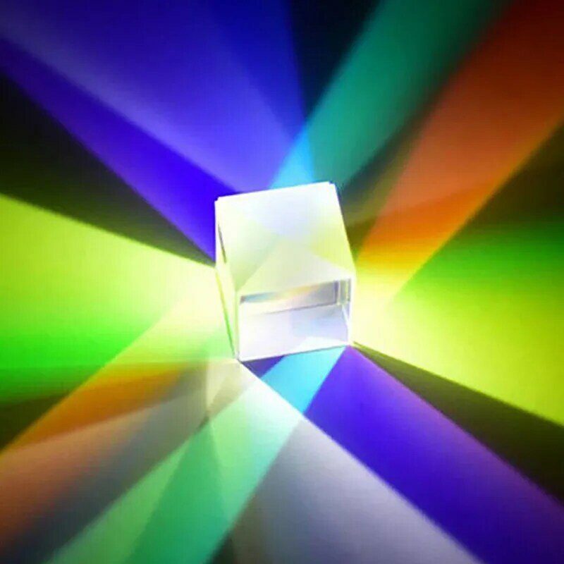 Kaca Optik X-kubus Dichroic Kubus Desain Kubus Prisma RGB Combiner Splitter Hadiah Pendidikan Kelas Fisika Mainan Pendidikan