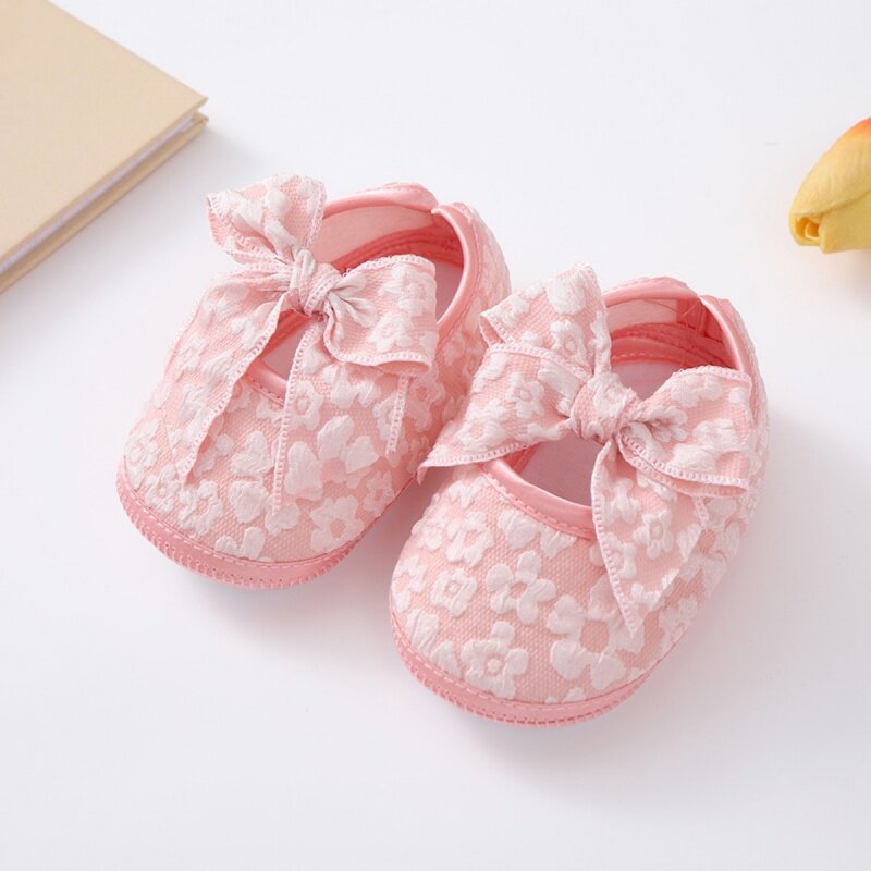Baby Girls Shoes Non-Slip Soft Soled Bowknot Flats Infant Toddler First Walker Newborn Spring Autumn Cute Princess Shoes
