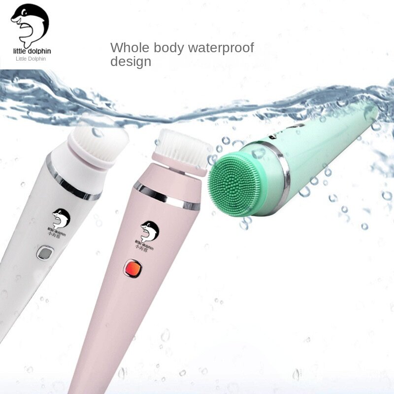 Soft bristled facial cleanser, cleansing brush, pores, blackheads, acne, massage, waterproof silicone electric facial wash brush