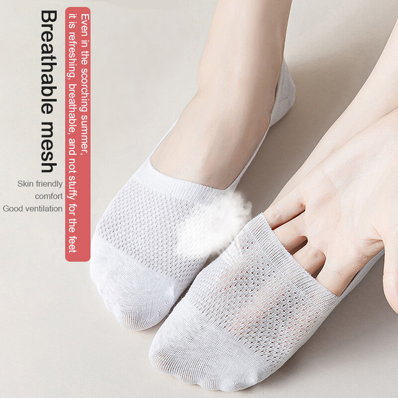 1pairs Women Invisible Thin Mesh Socks Non-slip Chaussette Ankle Low Female Boat Socks No Show Breathable Calcetines Sock