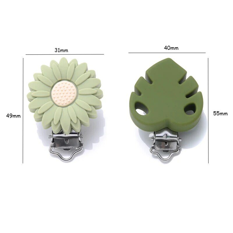 1 buah klip dot silikon daun bunga Mainan Gigit Bayi Swakarya klip mainan kunyah untuk bayi