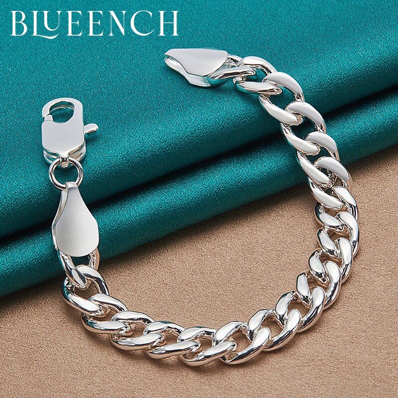 Blueench 925 prata esterlina twist trança pulseira para homem e mulher europeu e americano personalidade hip hop moda jóias