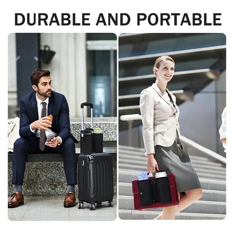 Luggage Cup Holder Durable Free Hand Travel Luggage Drink Bag Travel Cup Holder Storage Bag Fits All Suitcase
