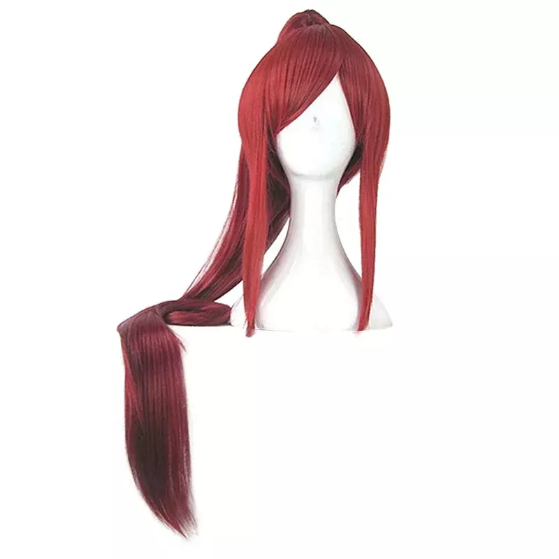 HAIRJOY-peruca de cabelo sintética reta longa, Cosplay rabo de cavalo, vermelho, loiro, rosa, roxo, loiro, resistente ao calor
