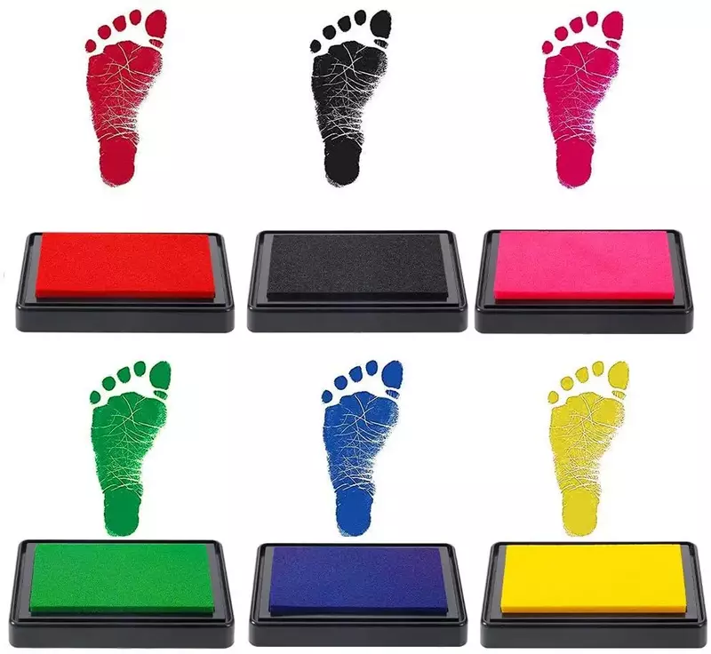 Newborn Baby DIY Hand and Footprint Kit Ink Pads Photo Frame Handprint Toddlers Souvenir Accessories Safe Clean Baby Shower Gift