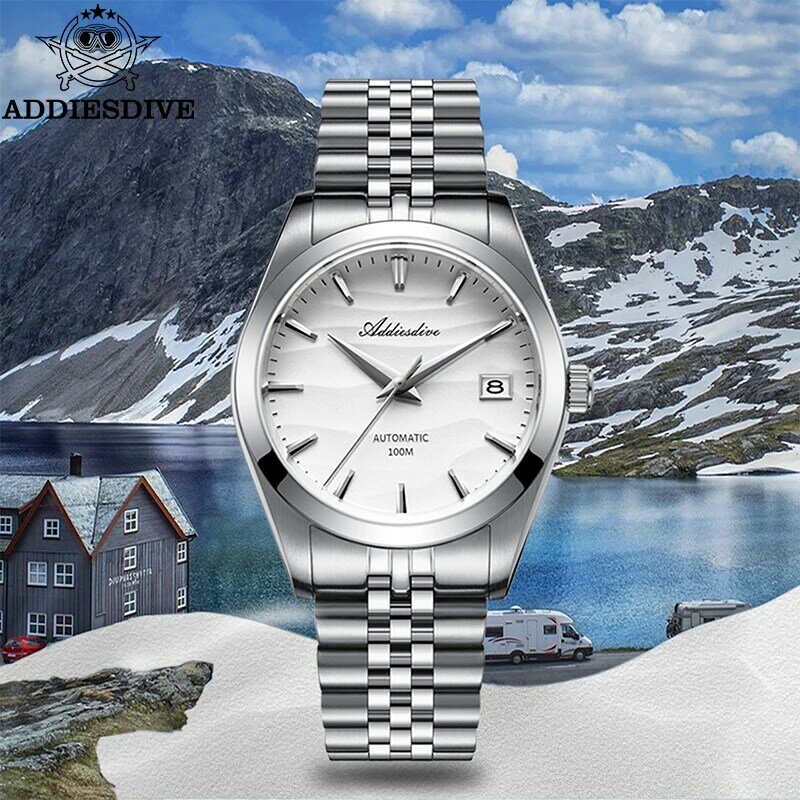 Addiesdive ad2059 neue Männer Uhren Wüste Textur 10bar Taucher reloj hombre Freizeit nh35a Uhrwerk automatische mechanische Uhr