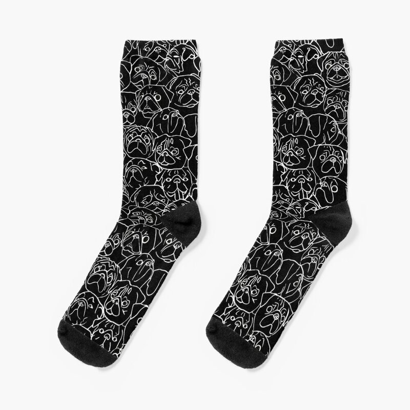 Black Pugs Socks compression socks Women winter socks Girl'S Socks Men's