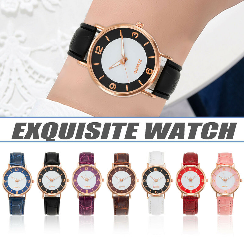 럭셔리 다이아몬드 쿼츠 시계, 클래식 가죽 스트랩, 디자인 영감을 받은 여성용 손목 시계