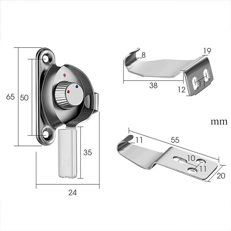 Stainless Steel 1pc Household Double-sided Crescent Type Hardware Accessories Insurance Buckle Crescent Lock Window Lock