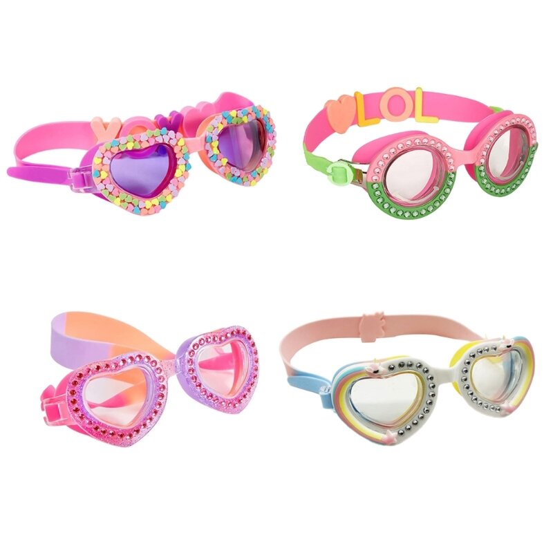 Kids Swimming Glasses com lente de proteção anti-nevoeiro e UV, sem vazamento, óculos de natação cinta flexível para crianças Eyewear