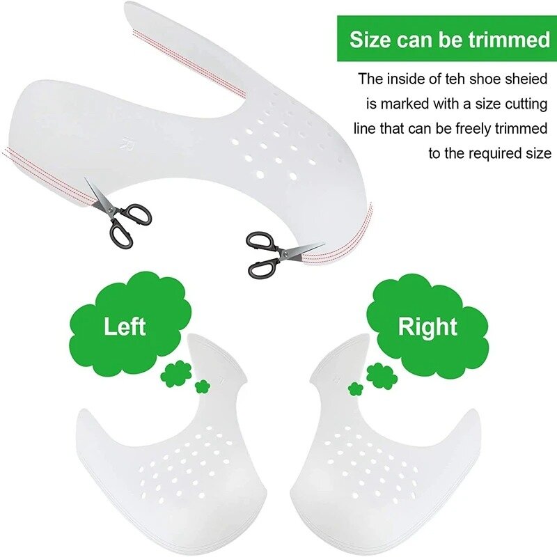 1 Paar leichter Anti-Falten-Schutz Anti-Falten-Biegung Stütz schuh Zehen knitter festigkeit geeignet für Sportschuhe