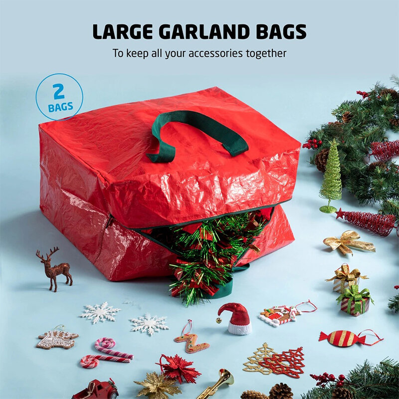 Grand sac de rangement pour sapin de Noël, sac de rangement pour couronne de Noël, rond, premium, 5 pieds de haut, sapin de vacances Éldémonté