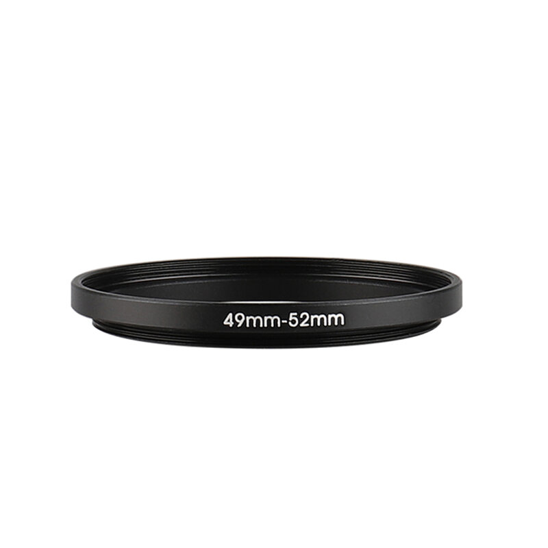 Anello filtro Step-Up nero in alluminio 49mm-52mm 49-52mm adattatore per obiettivo adattatore filtro da 49 a 52 per obiettivo fotocamera Canon Nikon Sony DSLR