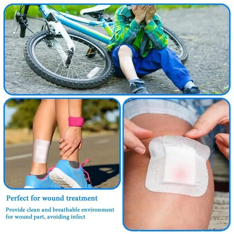 10pcs Waterproof Breathable Sterile Dressing Plaster Wound Hemostasis Sticker Cushion Adhesive First Aid Bandage Emergency Kit
