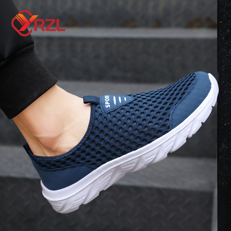 YRZL-Tênis leves casuais masculinos, sapatos de slip-on respiráveis, sapatilhas antiderrapantes masculinas, sapatos de caminhada ao ar livre, tamanhos 39-46