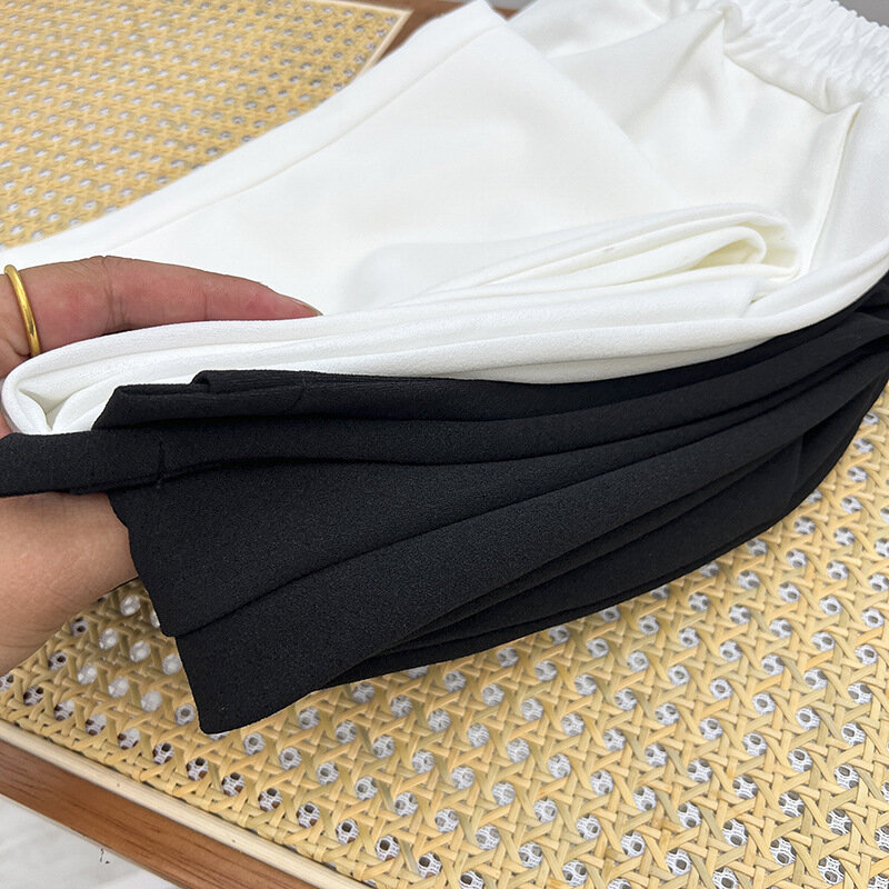 Pantalones pitillo holgados de talla grande para mujer, ropa informal de cintura elástica, Color liso, estilo tobillero, 2023