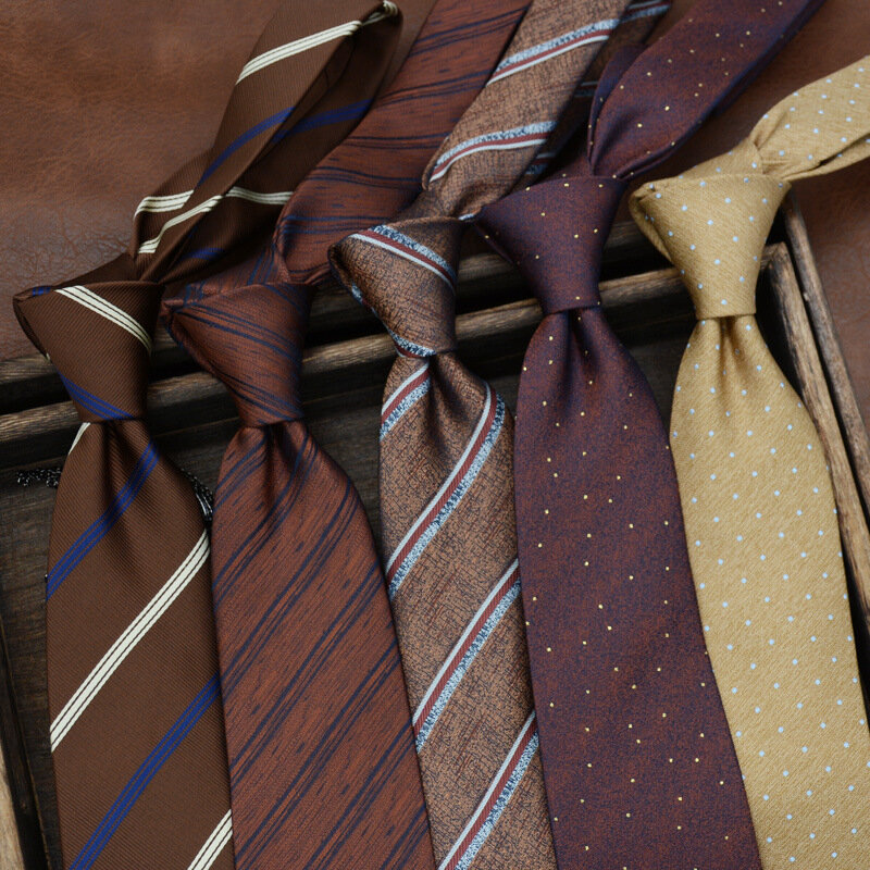 Новинка Зима 2023 повседневный мужской галстук для работы Свадебная вечеринка Корейская версия 8 см деловой галстук с цветочным принтом ручной работы в полоску подарок