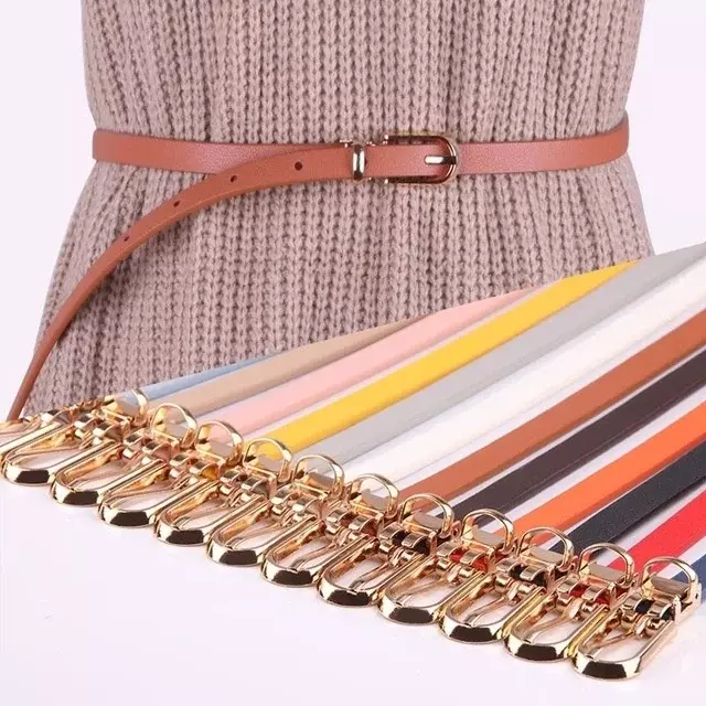 Cinturón elástico y estrecho para mujer, cinturón con hebilla fina, accesorios de ropa para decoración, 1 piezas