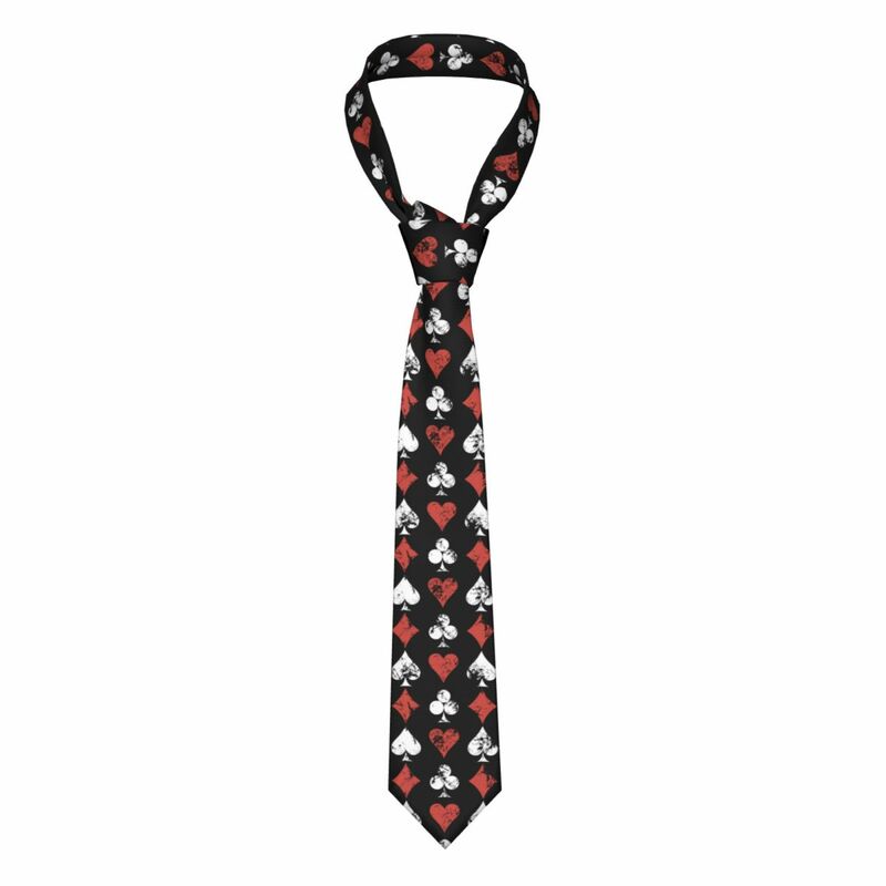 Clássicas gravatas magras formais masculinas, jogas cartas com rachaduras de atrito e protsia, gravata de casamento, cavalheiro, estreito