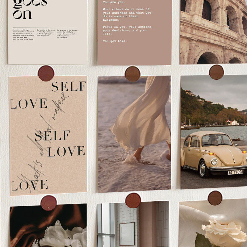 Postal de arte minimalista francés, 10 tarjetas decorativas de pared de fondo moderno para el hogar, mensaje creativo, accesorios para fotos, 10 hojas, nuevo Ins