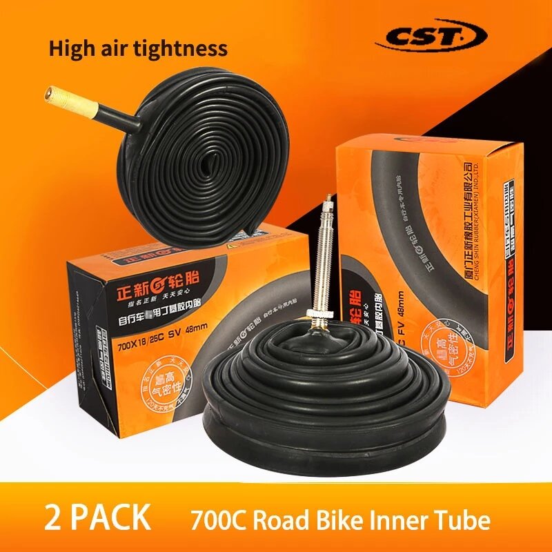 2PC CST Road Bike Tube 700C Bicycle Tire Inner Tube 700*18-25C 700*25-32C 700*19-23C Schrader/AV Presta/FV Cycing Interior Tyre