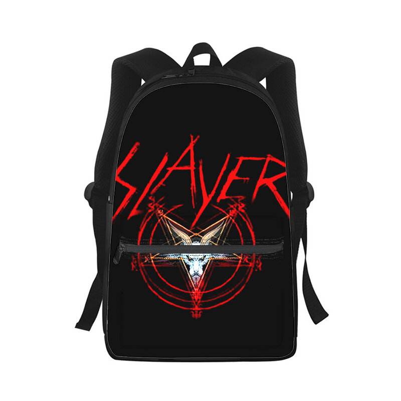 Slayer Thrash Metal Homens Mulheres Mochila 3D Imprimir Moda Estudante Escola Bolsa Laptop Mochila Crianças Viagem Ombro Bolsa