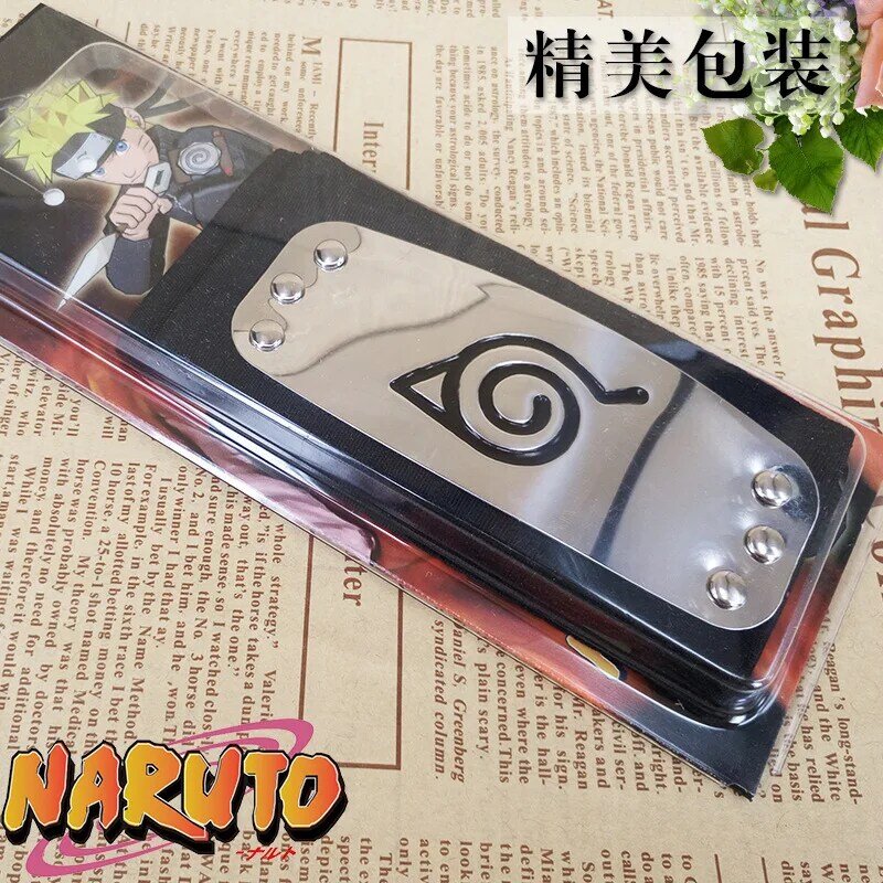 Anime Naruto figurki opaski straż Ninja akcesoria Uzumaki NARUTO Hatake Kakashi pas na głowę rekwizyty do Cosplay dzieci zabawki fajny prezent
