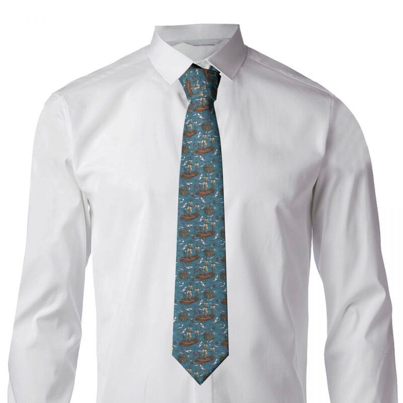 Cravatta da uomo Classic Skinny Shark And Ships cravatte collo stretto Slim Casual Tie accessori regalo