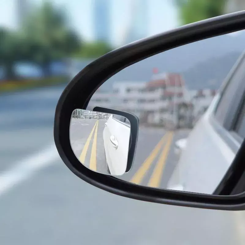 กระจกมองหลังรถยนต์2ชิ้นกระจกส่องจุดบอดเสริมสำหรับ360ปรับมุมกว้างได้จอดรถถอยหลังได้กระจกนูน