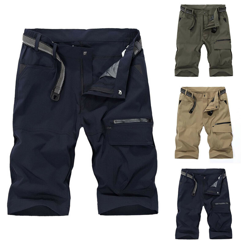 2024 Sommer einfarbige Werkzeugs horts Männer lose waschen taktische Cargo-Baumwoll shorts mit mehreren Taschen für Herren-Casual-Shorts