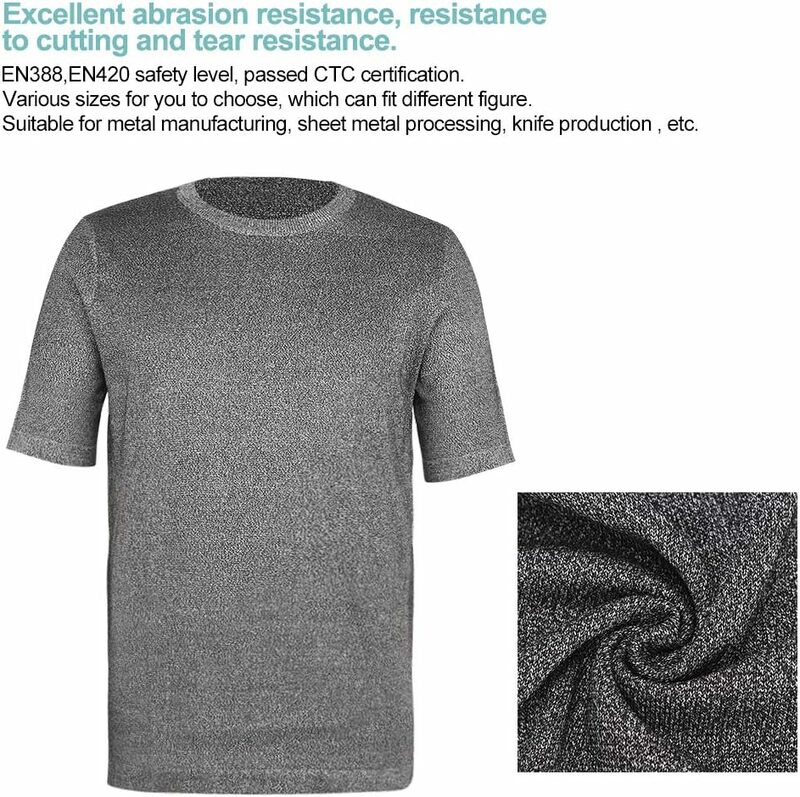 Snijbestendige T-Shirt Tactische Kleding Snijbestendige Zelfverdedigingskleding Dun Ademend Zacht Verborgen Anti Steekvest